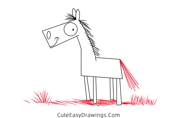 how to draw a donkey easy - www.cuteeasydrawings.com