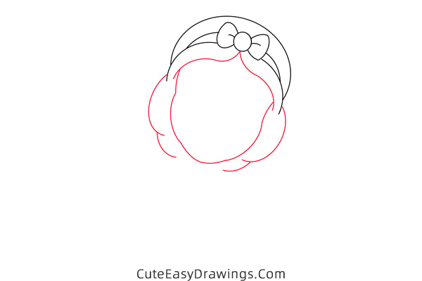 how to draw snow white face - www.cuteeasydrawings.com