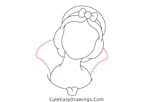 how to draw snow white face - www.cuteeasydrawings.com