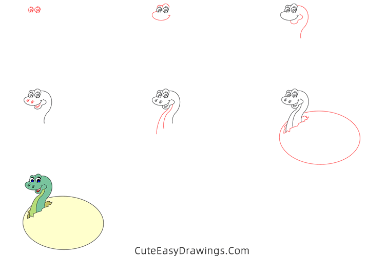 how to draw a dinosaur egg hatching - www.cuteeasydrawings.com