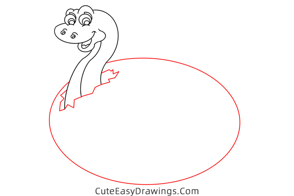 how to draw a dinosaur egg hatching - www.cuteeasydrawings.com