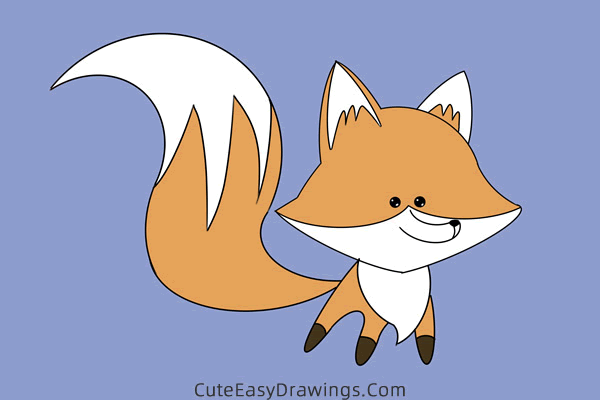 how to draw a fox easy - www.cuteeasydrawings.com