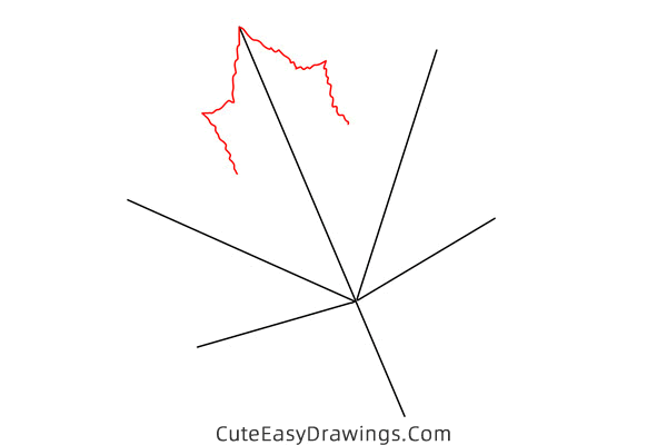 how to draw a maple leaf - www.cuteeasydrawings.com