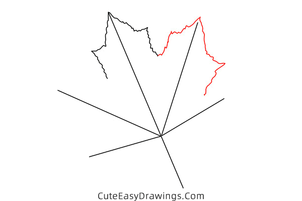 how to draw a maple leaf - www.cuteeasydrawings.com