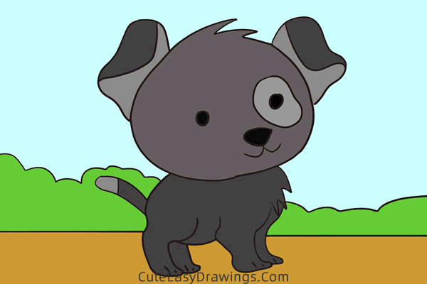 how to draw a puppy dog - www.cuteeasydrawings.com