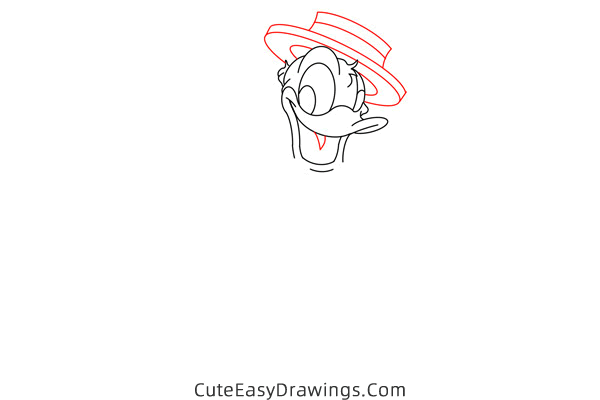 how to draw donald duck - www.cuteeasydrawings.com