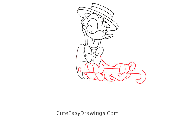 how to draw donald duck - www.cuteeasydrawings.com