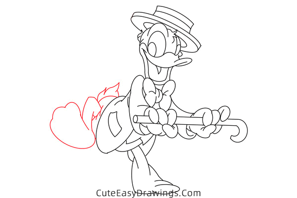 how to draw donald duck - www.cuteeasydrawings.com