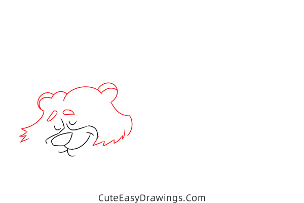 how to draw a hibernating bear - www.cuteeasydrawings.com