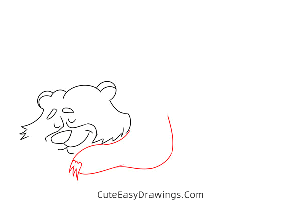 how to draw a hibernating bear - www.cuteeasydrawings.com