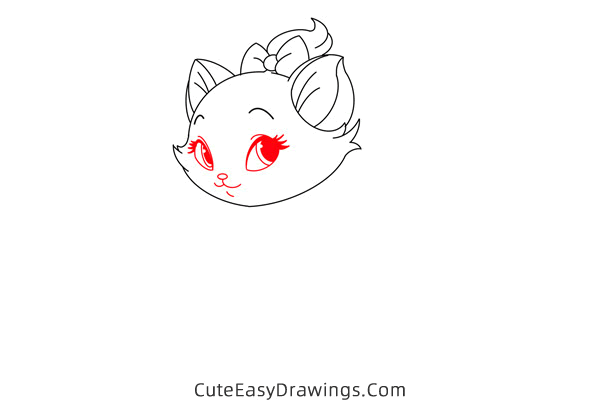 how to draw marie cat - www.cuteeasydrawings.com