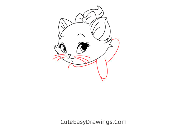 how to draw marie cat - www.cuteeasydrawings.com