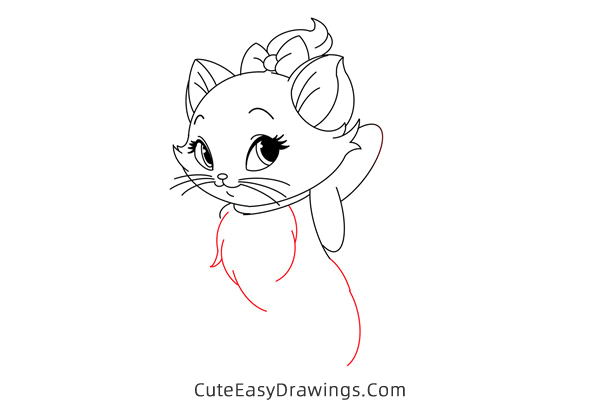 how to draw marie cat - www.cuteeasydrawings.com