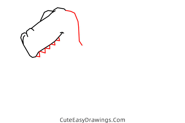 how to draw a tyrannosaurus rex - www.cuteeasydrawings.com