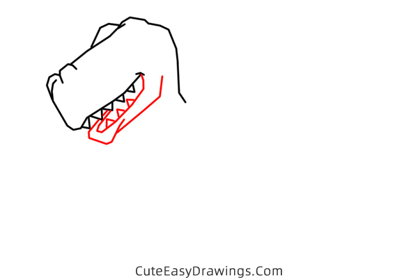 how to draw a tyrannosaurus rex - www.cuteeasydrawings.com