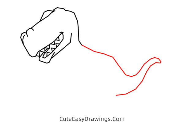 how to draw a tyrannosaurus rex - www.cuteeasydrawings.com