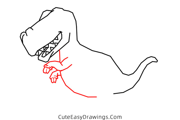 how to draw a tyrannosaurus rex - www.cuteeasydrawings.com