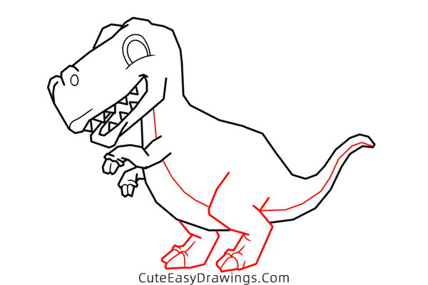 how to draw a tyrannosaurus rex - www.cuteeasydrawings.com