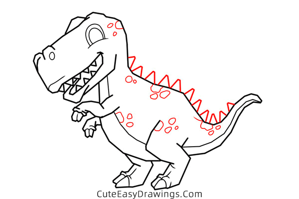 how to draw a tyrannosaurus rex - www.cuteeasydrawings.com