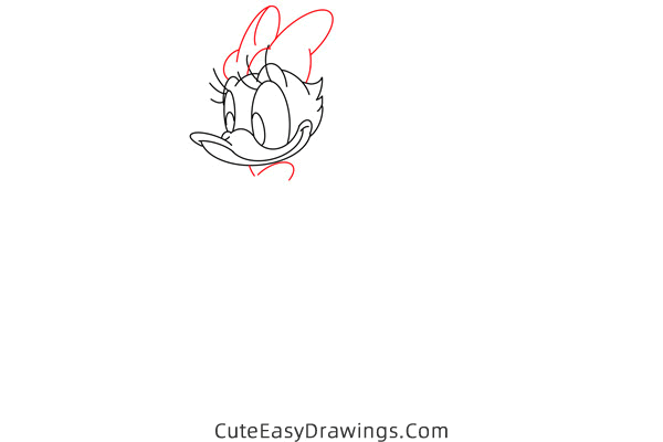 how to draw daisy duck - www.cuteeasydrawings.com