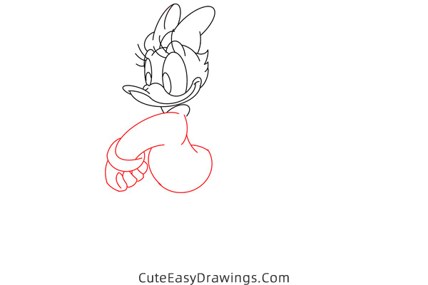 how to draw daisy duck - www.cuteeasydrawings.com