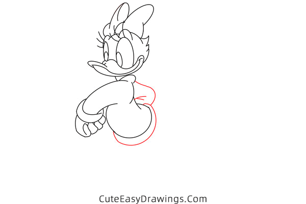 how to draw daisy duck - www.cuteeasydrawings.com