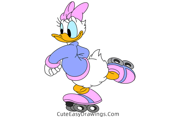 how to draw daisy duck - www.cuteeasydrawings.com