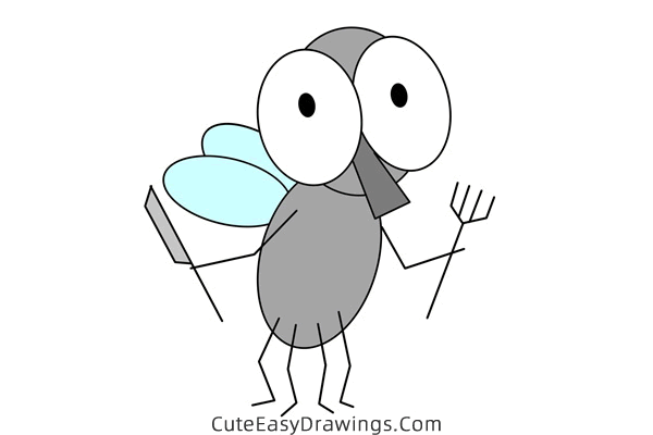 how to draw a fly easy - www.cuteeasydrawings.com