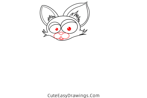 how to draw a cat and a bird - www.cuteeasydrawings.com