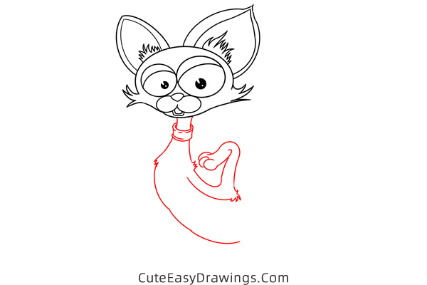 how to draw a cat and a bird - www.cuteeasydrawings.com