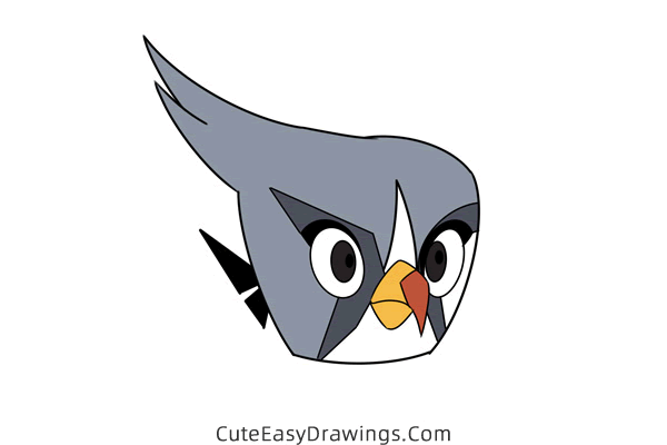 how to draw silver from angry birds - www.cuteeasydrawings.com