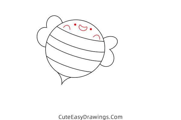 how to draw a bee flying - www.cuteeasydrawings.com