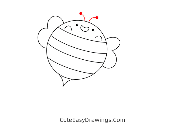 how to draw a bee flying - www.cuteeasydrawings.com