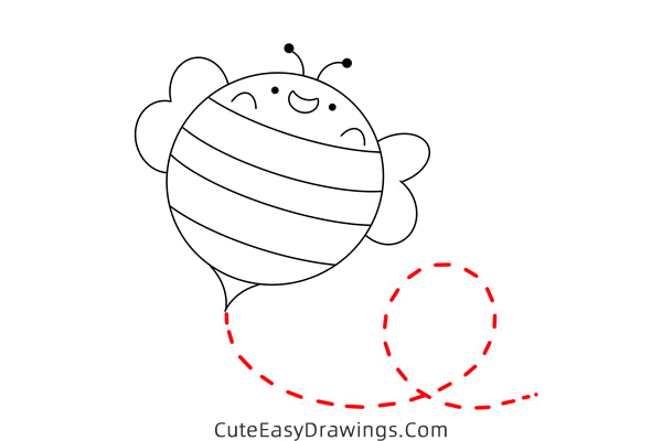 how to draw a bee flying - www.cuteeasydrawings.com