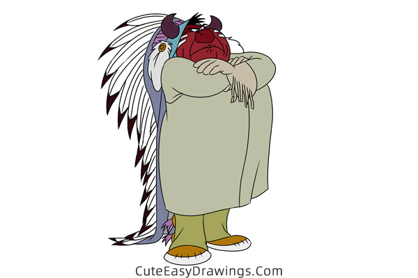 how to draw indian chief from peter pan - www.cuteeasydrawings.com