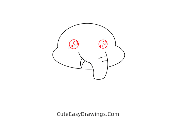 how to draw a baby elephant - www.cuteeasydrawings.com