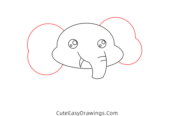 how to draw a baby elephant - www.cuteeasydrawings.com