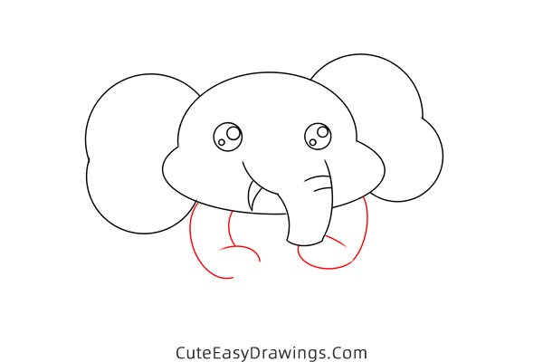 how to draw a baby elephant - www.cuteeasydrawings.com