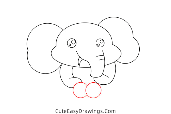 how to draw a baby elephant - www.cuteeasydrawings.com