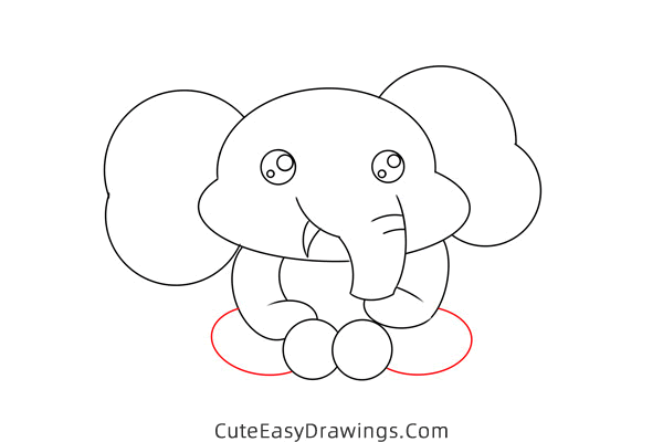 how to draw a baby elephant - www.cuteeasydrawings.com