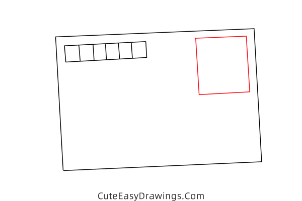 how to draw a postcard - www.cuteeasydrawings.com