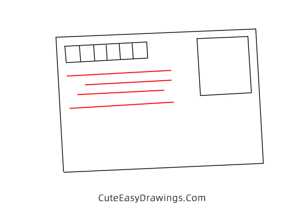 how to draw a postcard - www.cuteeasydrawings.com