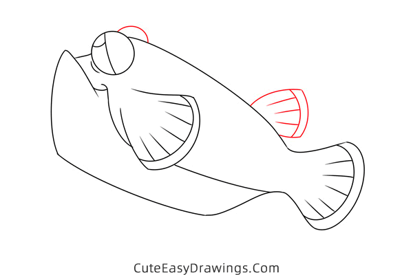 how to draw bloat from finding nemo - www.cuteeasydrawings.com