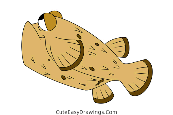 how to draw bloat from finding nemo - www.cuteeasydrawings.com