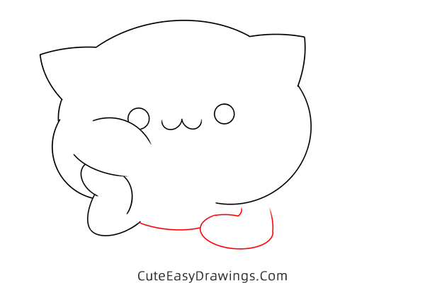 how to draw a cute cat - www.cuteeasydrawings.com