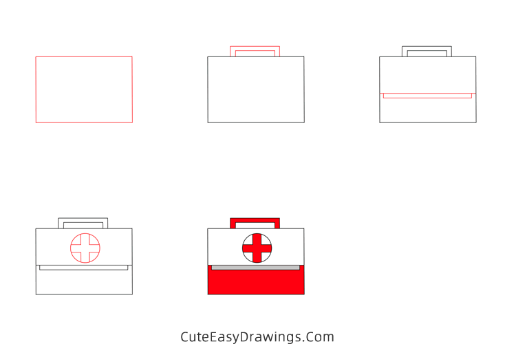 how to draw a first aid kit - www.cuteeasydrawings.com