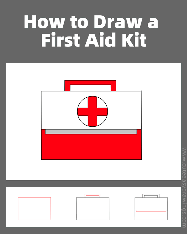 how to draw a first aid kit - www.cuteeasydrawings.com