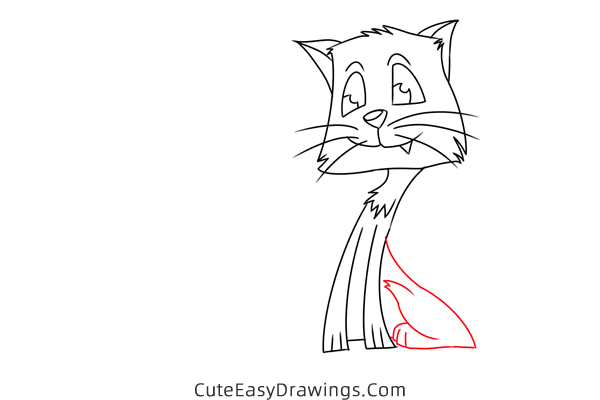 how to draw a cat and fish - www.cuteeasydrawings.com