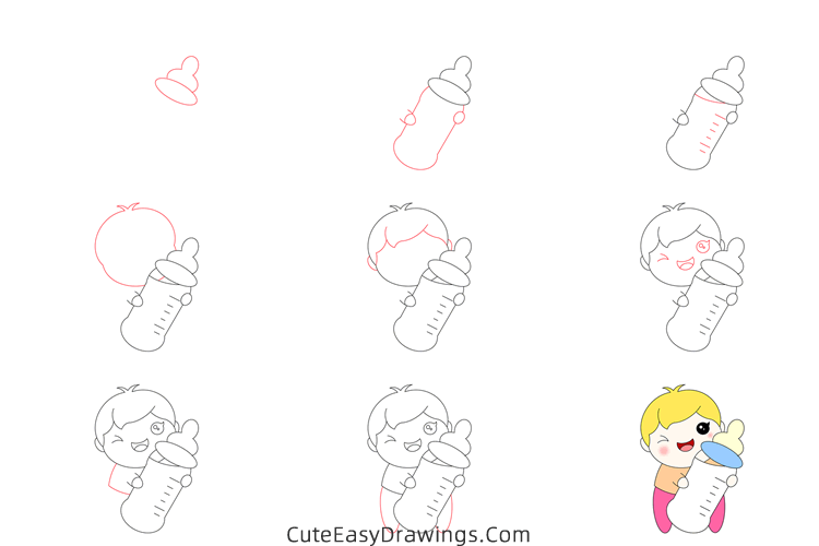 how to draw a cute baby - www.cuteeasydrawings.com