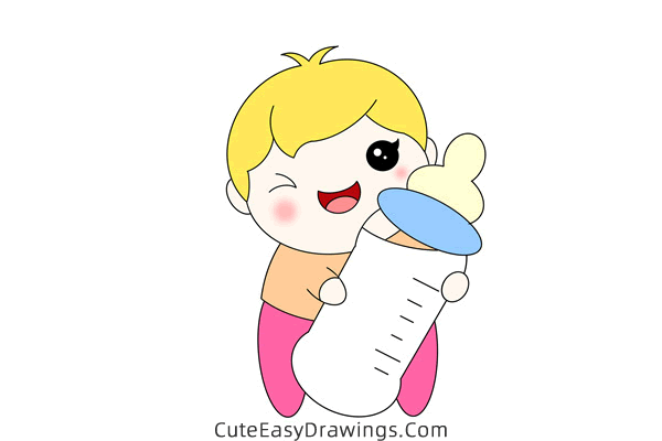 how to draw a cute baby - www.cuteeasydrawings.com